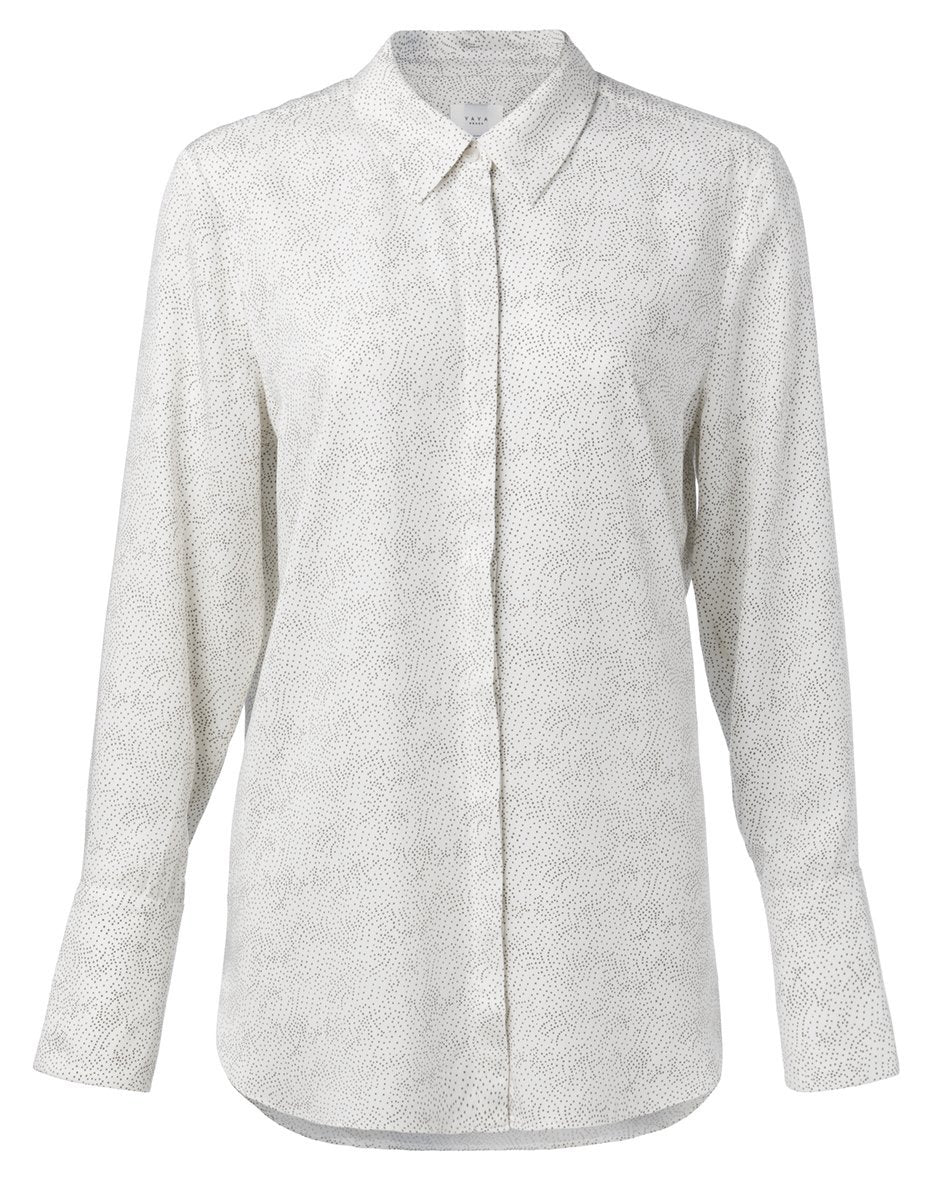 YaYa Shirt With Dot Print Brown Clay Dessin - BouChic 