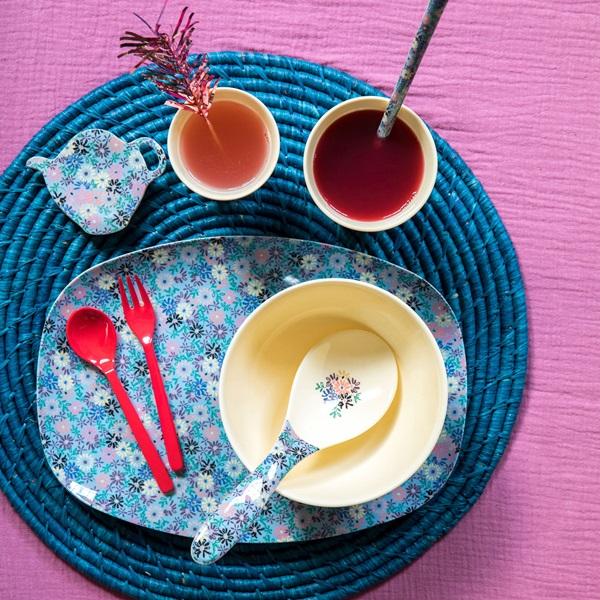 Rectangular Melamine Plate Small Flower - BouChic 