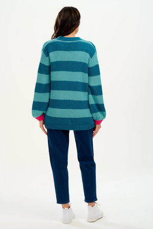 Sugarhill Cardigan Yvette Cardigan Blue Bold Stripes - BouChic 