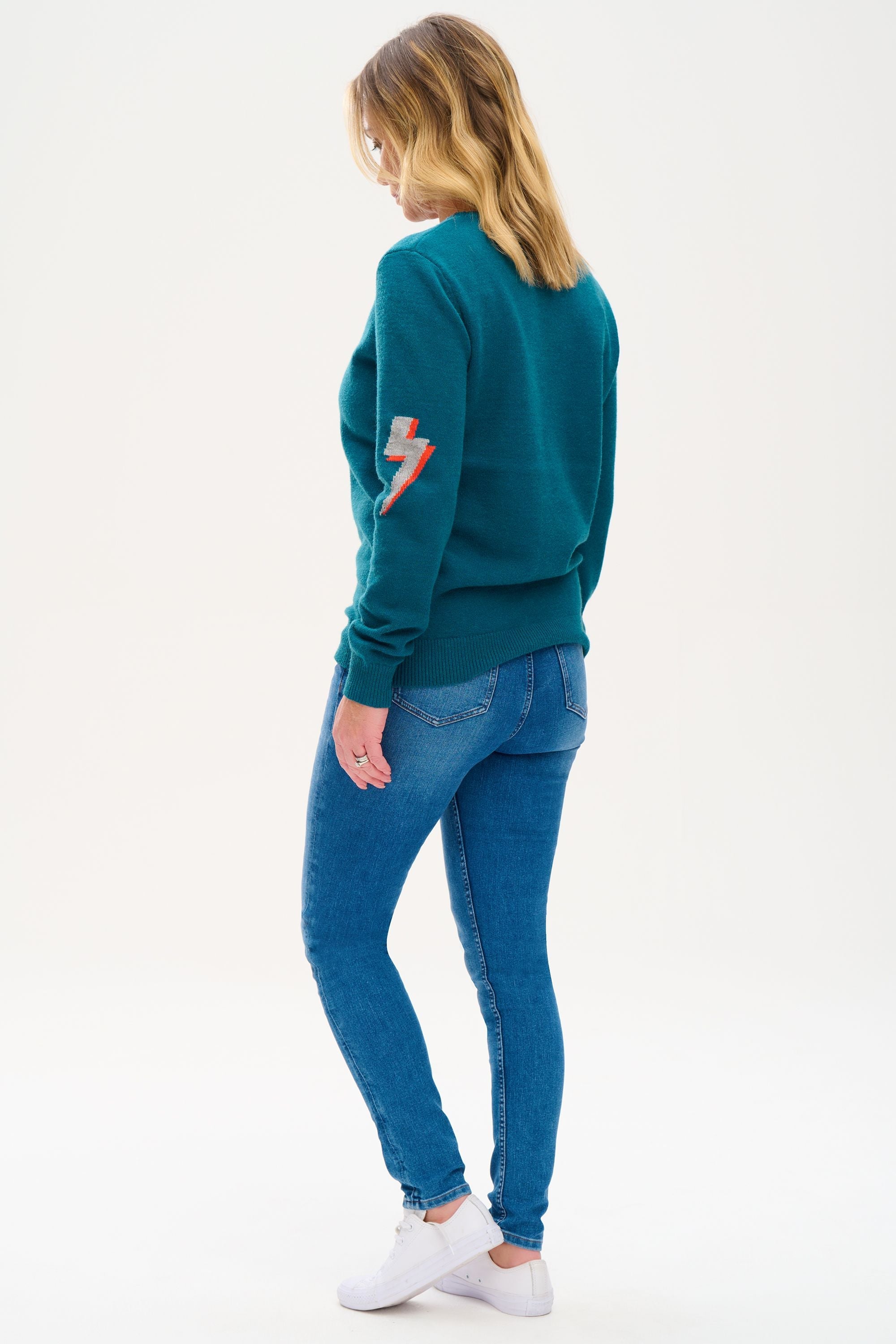 Sugarhill Ka-Pow Lightning Stacey Jumper Teal - BouChic