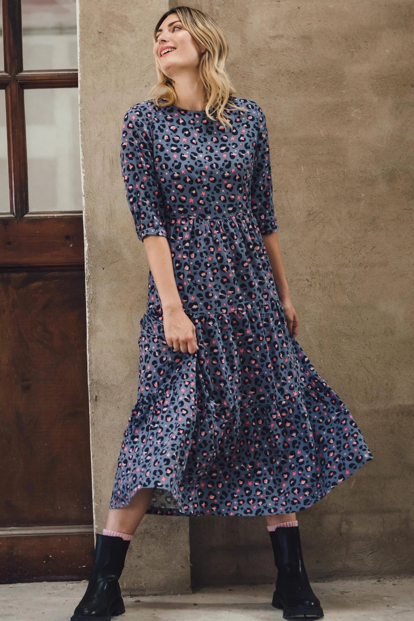 Sugarhill Zaina Tiered Maxi Dress - Slate, Star, Leopard - BouChic 