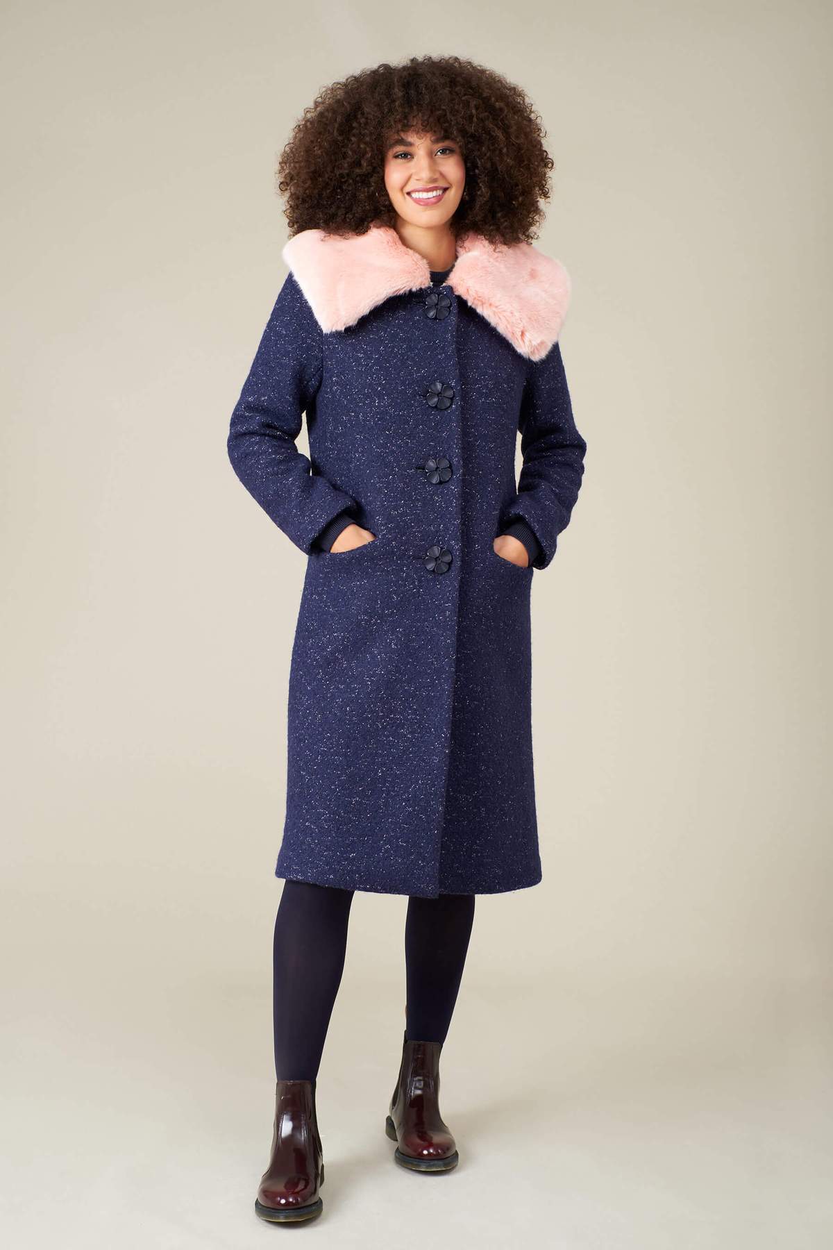 Vivian Emily & Fin Boucle Coat Navy - BouChic 