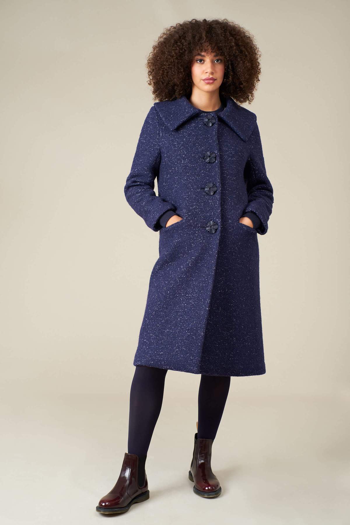 Vivian Emily & Fin Boucle Coat Navy - BouChic 