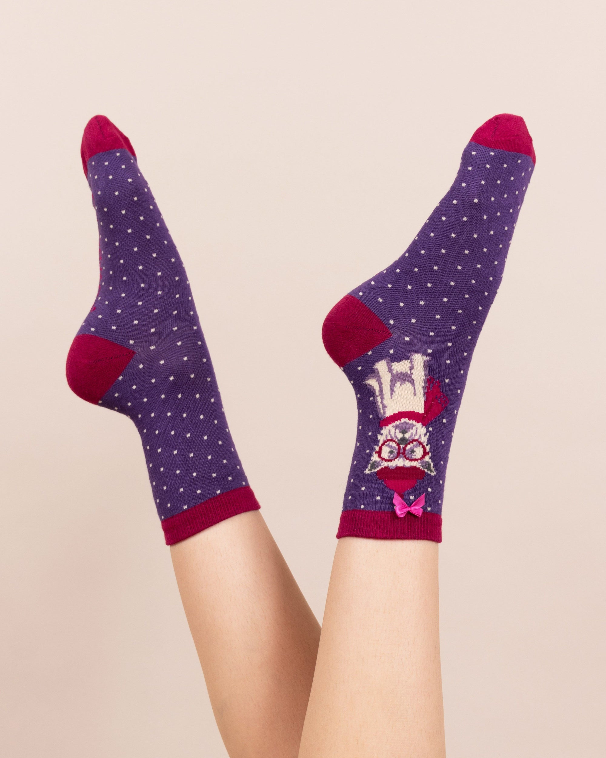 Winter Westie Ankle Socks Purple - BouChic 