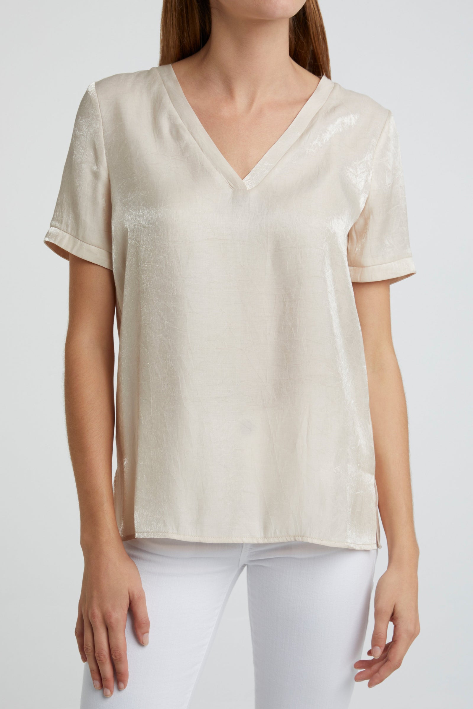 YaYa Satin T-Shirt Pale Pink - BouChic 