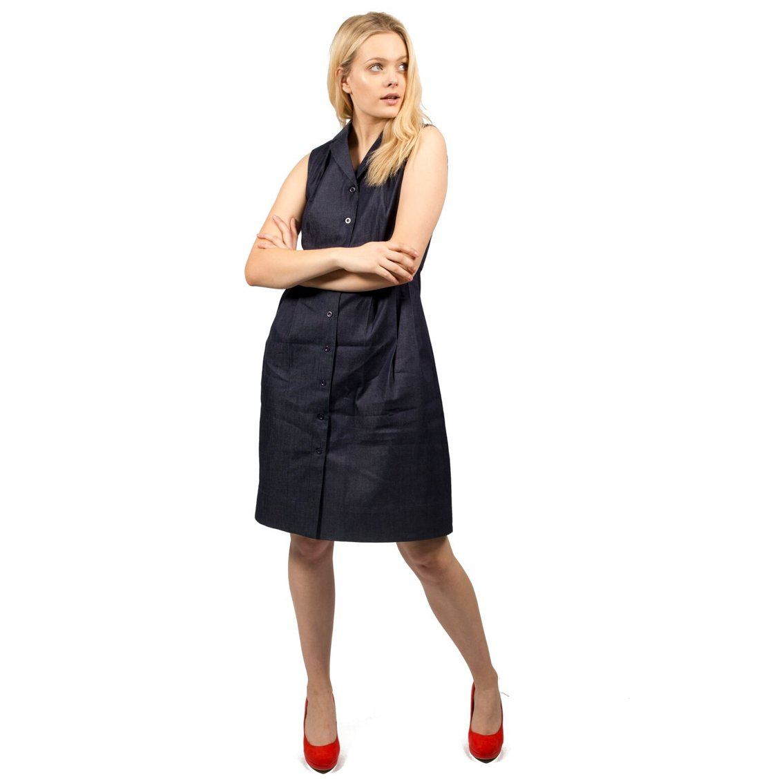 Yvonne Shirt Dress Dark Denim - BouChic 